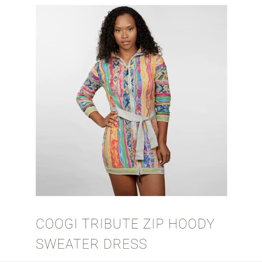 COOGI Australia tribute zip hoodie sweater dress size medium